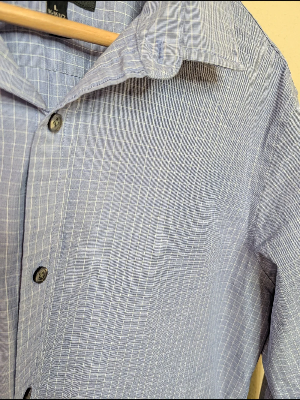 Banana Republic Non-Iron Slim Fit Blue Check Dress Shirt L